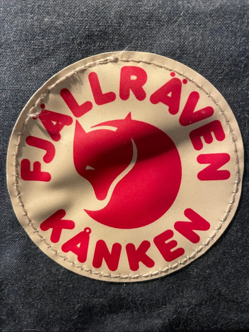 Fjallraven Kanken Backpack in Navy with Red Logo